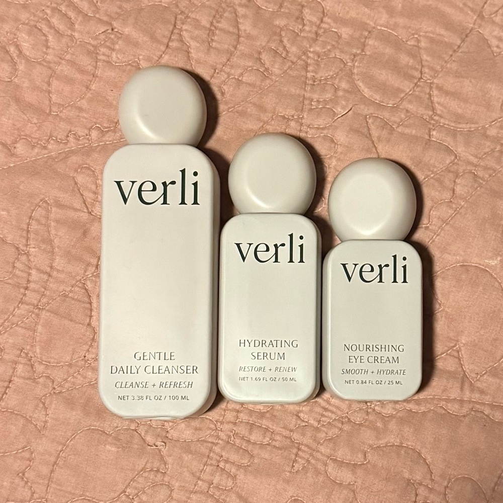 Verli Skincare Set - Cleanser, Serum, Eye Cream